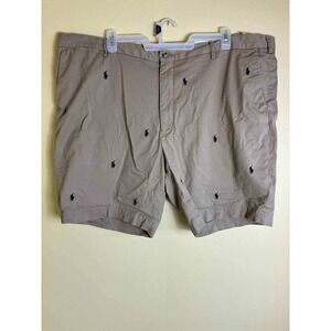 Polo Ralph‎ Lauren Men's All Over Pony Print Shorts Beige Chino Casual Size 48